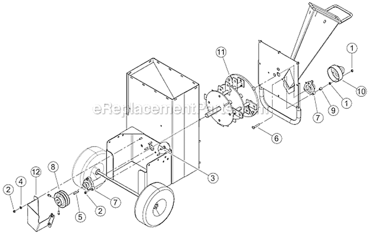 Rotor And Bearing Diagram and Parts List for SC3265 A08787 Bear Cat Chipper Shredder